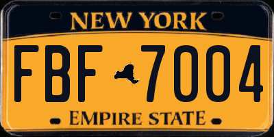 NY license plate FBF7004