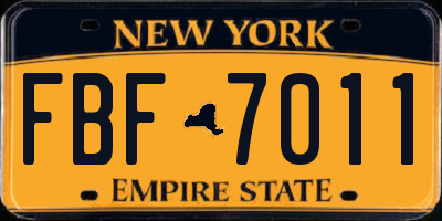 NY license plate FBF7011