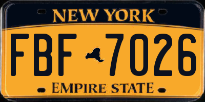 NY license plate FBF7026