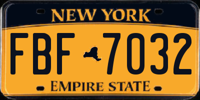 NY license plate FBF7032