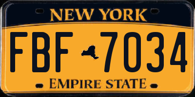 NY license plate FBF7034