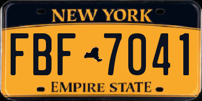 NY license plate FBF7041