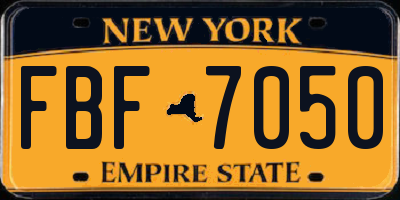 NY license plate FBF7050