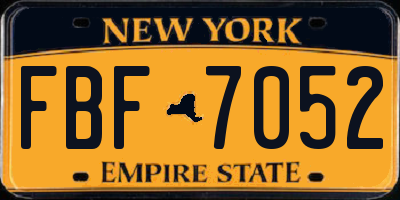 NY license plate FBF7052