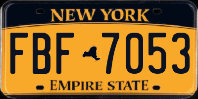 NY license plate FBF7053