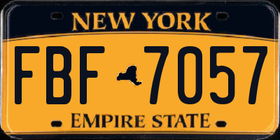 NY license plate FBF7057