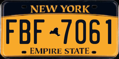 NY license plate FBF7061