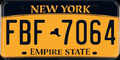 NY license plate FBF7064