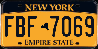 NY license plate FBF7069