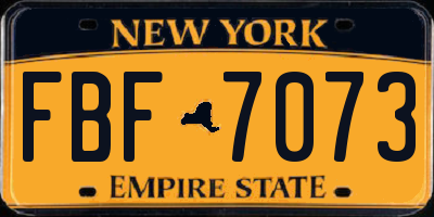 NY license plate FBF7073