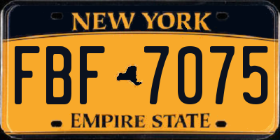 NY license plate FBF7075
