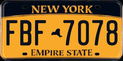 NY license plate FBF7078