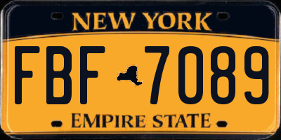 NY license plate FBF7089