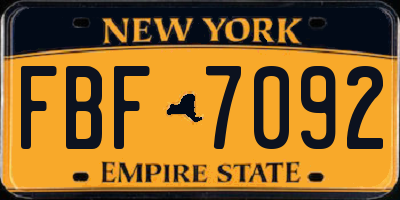 NY license plate FBF7092