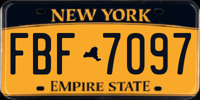 NY license plate FBF7097