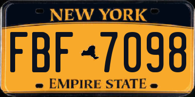NY license plate FBF7098