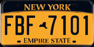 NY license plate FBF7101
