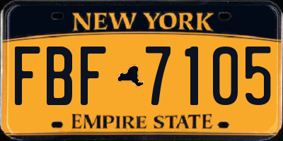 NY license plate FBF7105