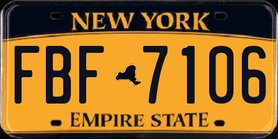 NY license plate FBF7106