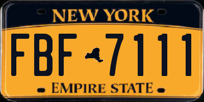 NY license plate FBF7111