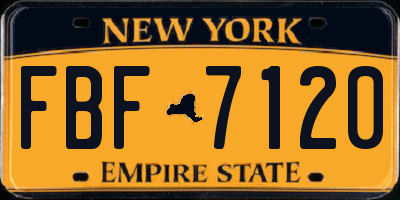 NY license plate FBF7120