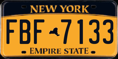 NY license plate FBF7133