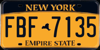 NY license plate FBF7135