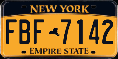 NY license plate FBF7142