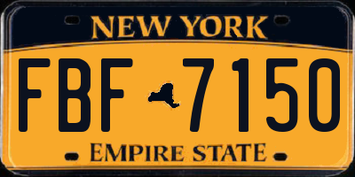 NY license plate FBF7150