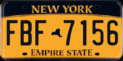 NY license plate FBF7156