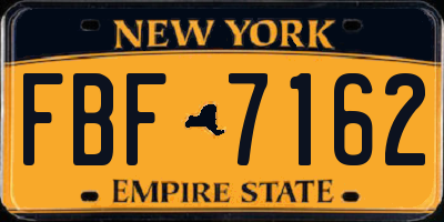 NY license plate FBF7162