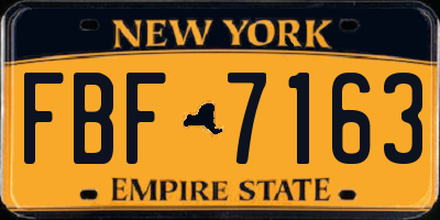 NY license plate FBF7163
