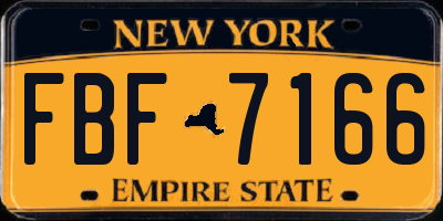 NY license plate FBF7166
