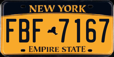 NY license plate FBF7167
