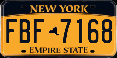 NY license plate FBF7168