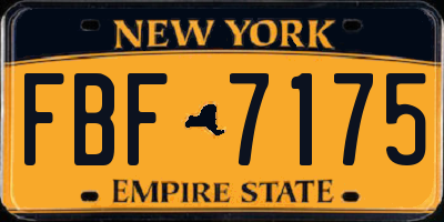 NY license plate FBF7175