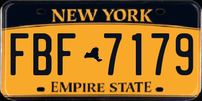 NY license plate FBF7179