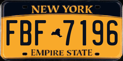NY license plate FBF7196