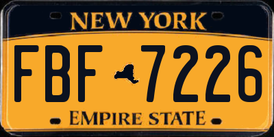NY license plate FBF7226