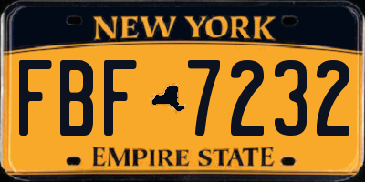 NY license plate FBF7232