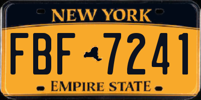 NY license plate FBF7241