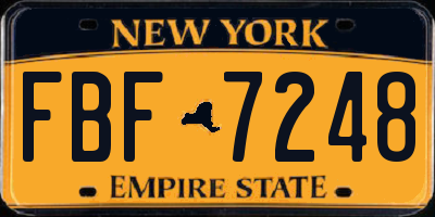 NY license plate FBF7248