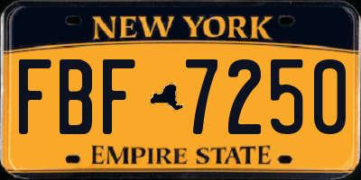 NY license plate FBF7250