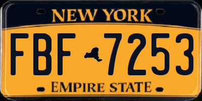 NY license plate FBF7253