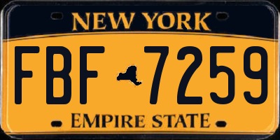 NY license plate FBF7259