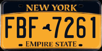 NY license plate FBF7261
