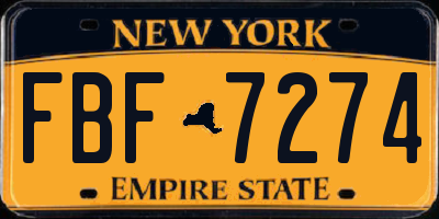 NY license plate FBF7274