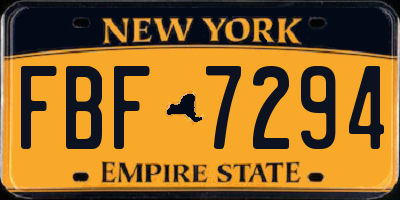 NY license plate FBF7294