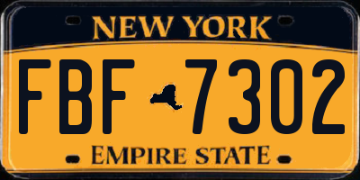 NY license plate FBF7302