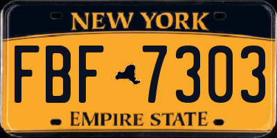 NY license plate FBF7303
